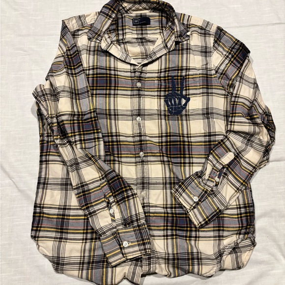 Flannel button up with patch - Picture 2 of 3